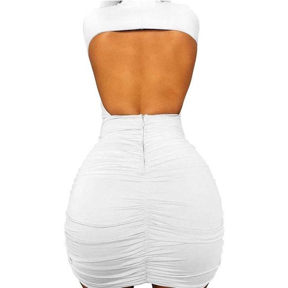 POLA'S Bodycon Long Sleeve Mini Dress White - Picture 2 of 3